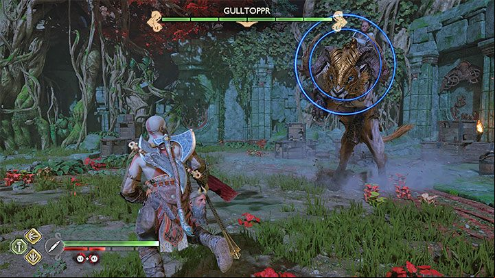 Aside from Gulltoppr, you need to watch out for Heimdall, who can fire bifrost projectiles - block them or dodge to a side - God of War Ragnarok: How to defeat Gulltoppr and Heimdall? - Bosses - God of War Ragnarok Guide