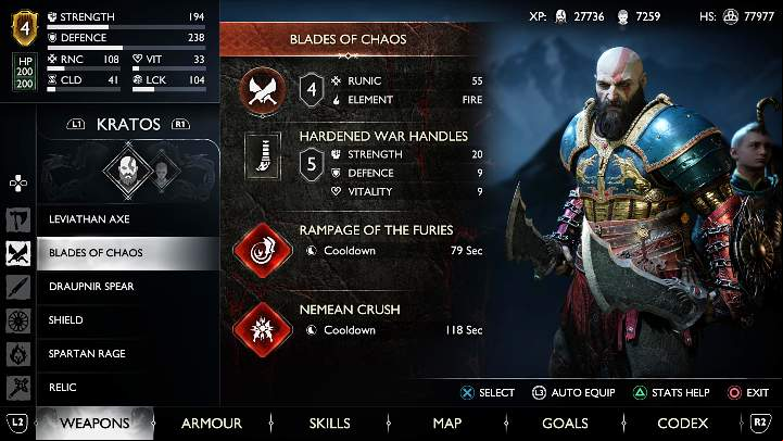 With Blades of Chaos, similarly to the Leviathan Axe and the Draupnir Spear, you can install and use 2 runic attacks - light and heavy - God of War Ragnarok: Weapons - Character development - God of War Ragnarok Guide