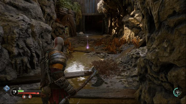 Jump down and go straight to find the artifact - God of War Ragnarok: Nidavellir, Svartalfheim - secrets, collectibles - Svartalfheim - God of War Ragnarok Guide
