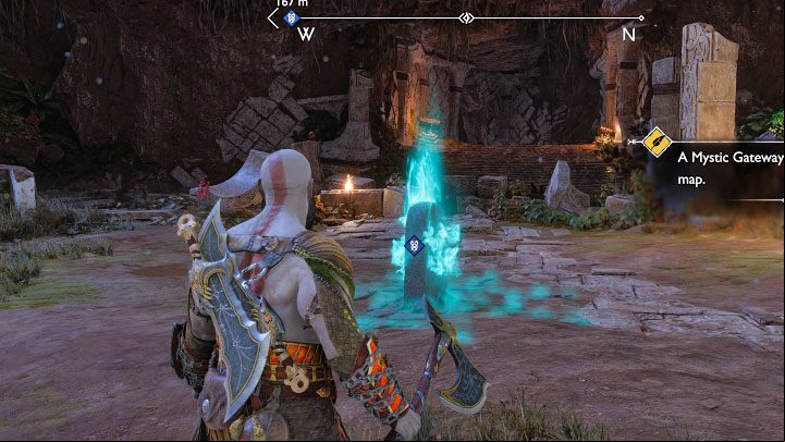 The gravestone is on a small island in the southeastern part of the region - God of War Ragnarok: The Sinkholes, Vanaheim - secrets, collectibles - Vanaheim - God of War Ragnarok Guide