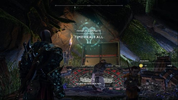 Commentary: You start the quest in Fafnirs Storeroom when you encounter the ghost of the father murdered by his son - God of War: Favors - list of all quests, walkthrough - Side quests and challenges - God of War Guide