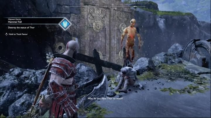 Commentary: Your task is to go to Veidrrgard and destroy the Statue of Thor - God of War: Stone Falls - all collectibles list - Shores of Nine - God of War Guide