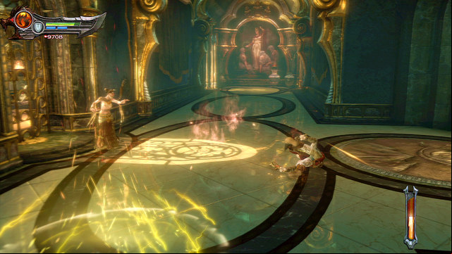 Youll be attacked by witch who throws lightning at you - Riddles of Statues, Way to the Tombs - Chapter 10: The Temple of Delphi - God of War: Ascension - Game Guide and Walkthrough