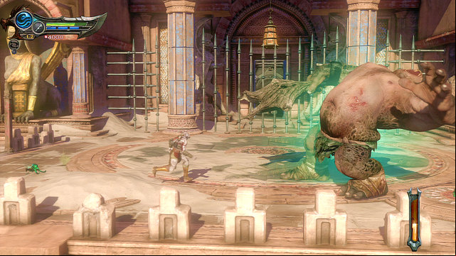 After leaving a corridor youll fight a Cyclope and group of parasites - Walkthrough - Chapter 14: The Cistern (pt. 2) - God of War: Ascension - Game Guide and Walkthrough