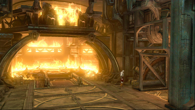 After the last jump, you get into the Furnace again - Walkthrough - Chapter 25: The Furnace (pt. 2) - God of War: Ascension - Game Guide and Walkthrough