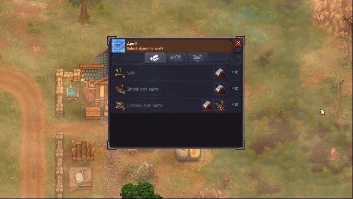 Iron can be turned into Nails, Simple iron parts and Complex iron parts - Where can I get iron in Graveyard Keeper Game? - FAQ - Graveyard Keeper Game Guide