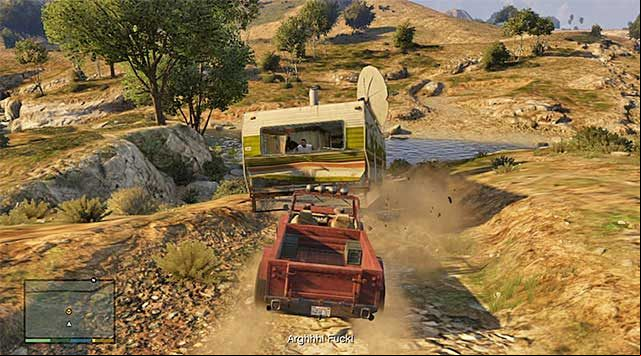 Keep pushing the trailer until it falls into the river bed - GTA 5: Mr. Philips walkthrough - Main missions - GTA 5 Guide