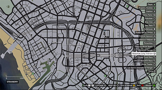 You can tell the site where you can skydive by the parachute icon - GTA 5: Uncalculated Risk - Strangers and Freaks missions - GTA 5 Guide