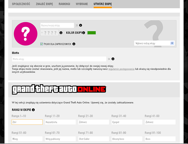 Type in your crews data on the website - GTA Online: Creating your own crew - Basics - GTA 5 Guide