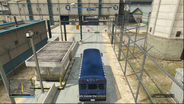 All of the gates swing open after you get into the bus - GTA Online: Heist 2: Prison Break - Heists (DLC) - GTA 5 Guide