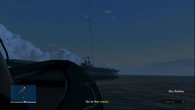 You can see the vessel from afar - GTA Online: Heist 3: Humane Raid - Heists (DLC) - GTA 5 Guide