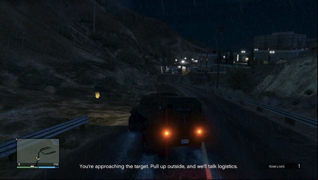 Park the car in the marked area and get ready for some action - GTA Online: Heist 3: Humane Raid - Heists (DLC) - GTA 5 Guide