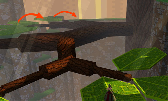Path to a hidden clearing - Checkpoint 2-3 - World 1 - Zone 2 (Dark Woods) - Guild Wars 2: Super Adventure Box - Game Guide and Walkthrough