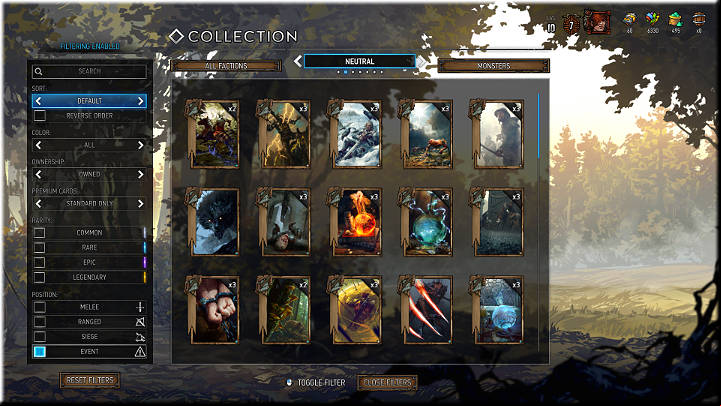 Events are cards that trigger additional effect on the board, a negative or a positive one - Positions of Cards | Card Types - Card Types - Gwent: The Witcher Card Game Guide