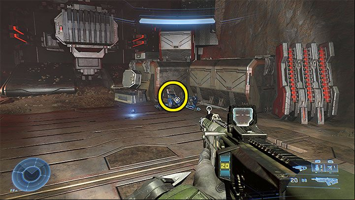 Use the large ramp and after dealing with encountered opponents, look around the first underground area - Halo Infinite: Forge of Teash (Connections) - collectibles, Spartan Cores, Audio Logs - s - Halo Infinite Guide