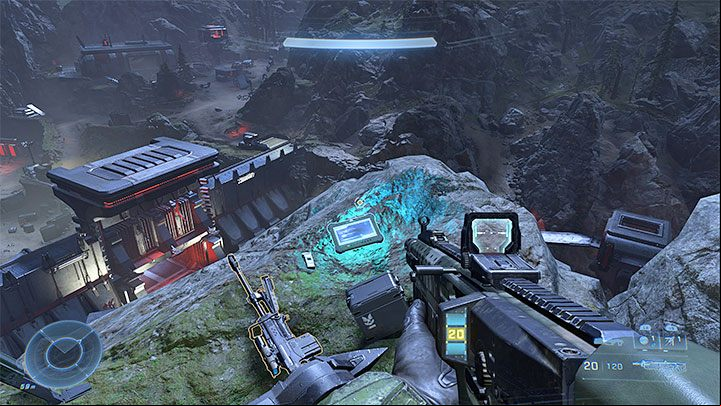 The audio log is on the hill east of Riven Gate - Halo Infinite: Riven Gate (Reformation) - collectibles, Spartan Cores, Audio Logs - Reconstruction - Halo Infinite Guide