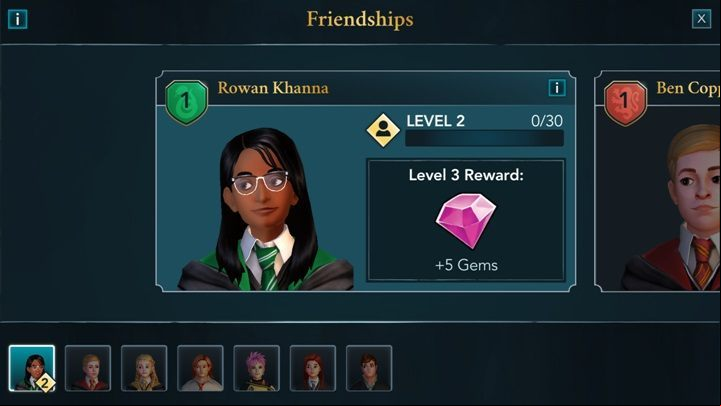 To develop a friendship, you need to talk with the given person, take part in events with him/her and play gobstones together - Relationships in Harry Potter The Hogwarts Mystery - Basic tips - Harry Potter: The Hogwarts Mystery Game Guide