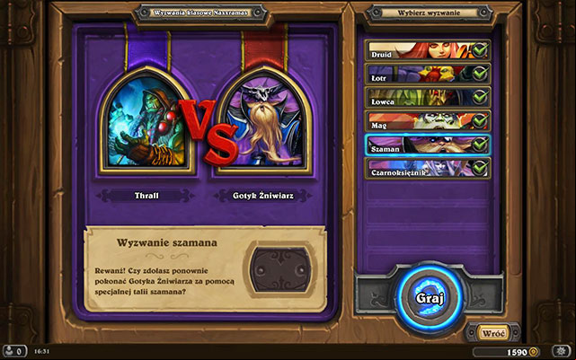 Three more to go - Class challenges - Military Quarter - Hearthstone: Curse of Naxxramas - Game Guide and Walkthrough