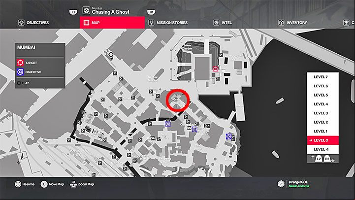 Reach the Food District (marked on the map) - this place is a bit to the south-east of the default starting location - Hitman 2: Maelstrom - how to identify? - Chasing a Ghost walkthrough - Chasing a Ghost (Mumbai) - Hitman 2 Guide