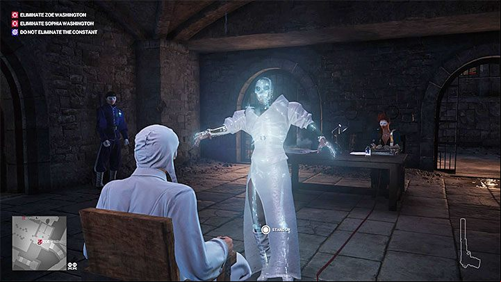 The second option is to lie, as follows - Hitman 2: Story Missions - The Ark Society walkthrough - The Ark Society (Isle of Sgail) - Hitman 2 Guide