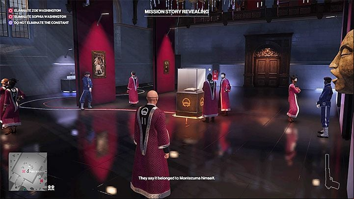 It is best to start this story mission in one of the castles main halls - the Museum on the third floor - Hitman 2: Story Missions - The Ark Society walkthrough - The Ark Society (Isle of Sgail) - Hitman 2 Guide