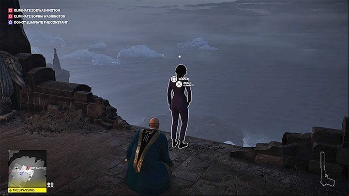 Once Constant walks away, Sophia will stay in the location where the conversation has took place - Hitman 2: Story Missions - The Ark Society walkthrough - The Ark Society (Isle of Sgail) - Hitman 2 Guide
