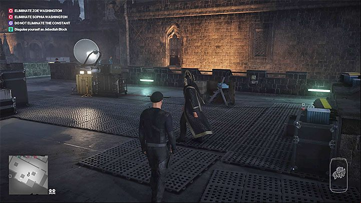 The roof is inhabited by Jebediah Block and three mercenaries - Hitman 2: Story Missions - The Ark Society walkthrough - The Ark Society (Isle of Sgail) - Hitman 2 Guide
