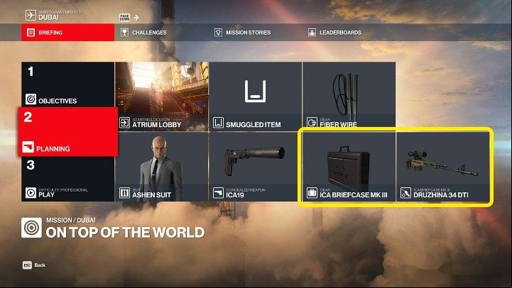 Once you reach the 15 Mastery Level, you will be able to smuggle a sniper weapon into the Burj Al-Ghazali area, which will be necessary to this challenge - Hitman 3: Carl Ingram - how to kill him? Dubai, walkthrough - On Top of the World - Dubai - Hitman 3 Guide