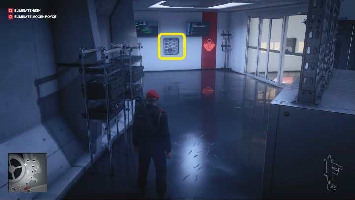 Return to the ventilation shaft and go out into the corridor - Hitman 3: Imogen Royce - how to kill her? Chongqing, China, walkthrough guide - End Of An Era - Chongqing - Hitman 3 Guide