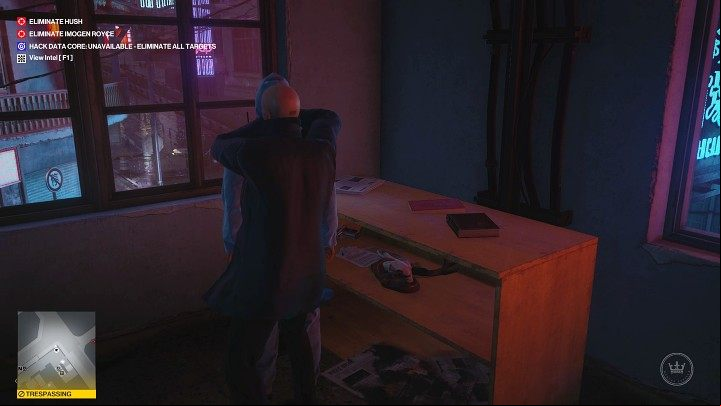 Sneak quickly behind the first man's back and overpower him - Hitman 3: Imogen Royce - how to kill her? Chongqing, China, walkthrough guide - End Of An Era - Chongqing - Hitman 3 Guide