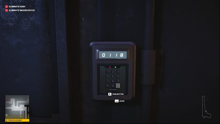 Approach the hidden age to the ICA facility and enter the code 0118 to gain access - Hitman 3: Imogen Royce - how to kill her? Chongqing, China, walkthrough guide - End Of An Era - Chongqing - Hitman 3 Guide