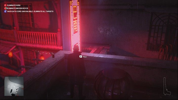 Climb the staircase to the roof of the building - Hitman 3: Imogen Royce - how to kill her? Chongqing, China, walkthrough guide - End Of An Era - Chongqing - Hitman 3 Guide