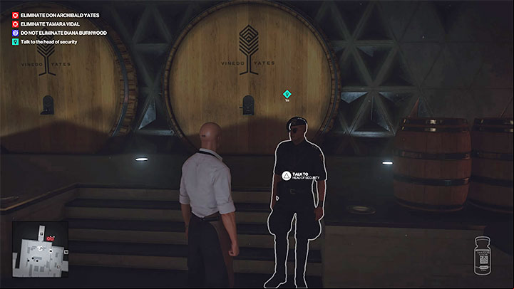 If you don't want to be recorded by the cameras, don't go to the barrel room by opening the refrigerator door, but by going through the ventilation tunnels - Hitman 3: Closing Statement, Mendoza - walkthrough, how to unlock? - The Farewell - Mendoza - Hitman 3 Guide
