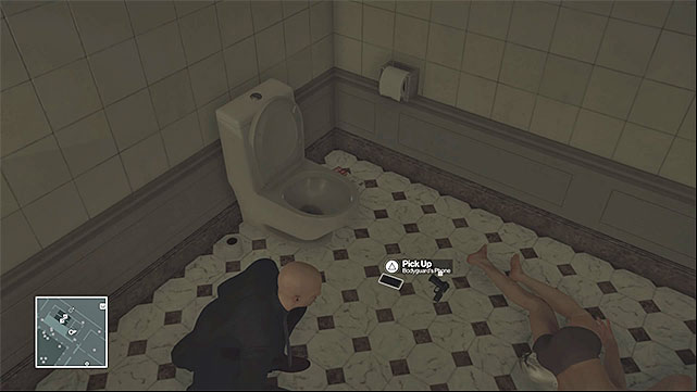Once Viktor appears in the room again, his bodyguard will become poisoned by the food and he will run to the nearest toilet - Murdering Viktor and Dalia during a single action | Paris: The Showstopper - Paris: The Showstopper - Hitman Game Guide