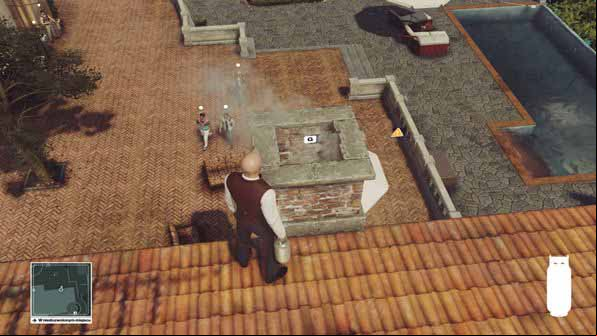 Drop the gas bottle when Silvio appears - Murdering Silvio Caruso | Sapienza - Sapienza: World of Tomorrow - Hitman Game Guide