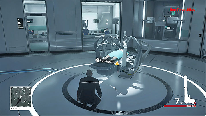 Enter the operating theatre (M8,30) and QUICKLY stand in the location shown on the screenshot above - Murdering Erich Soders | Hokkaido - Hokkaido: Situs Inversus - Hitman Game Guide