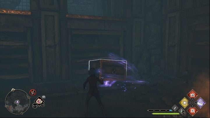 In the next chamber, break the door on the right with Accio or Depulso spell and move the box to the right - Hogwarts Legacy: North Hogwarts Region - Collection Chests - Collection Chests - Hogwarts Legacy Guide