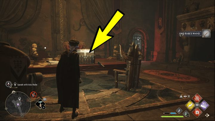 On the table, you will find a chest with a level 1 lock - Hogwarts Legacy: A Basis for Blackmail - Relationship quests - Natty - Hogwarts Legacy Guide