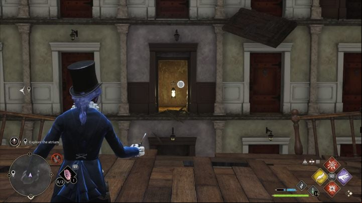 In the distance you will see another door covered with boards - Hogwarts Legacy: How to explore the Atrium in the Minding Your Own Business quest? - Combat and exploration - Hogwarts Legacy Guide