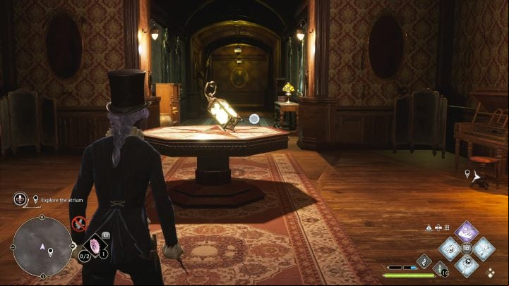 Continue forward and once the light goes out, use Lumos to find the way - Hogwarts Legacy: How to explore the Atrium in the Minding Your Own Business quest? - Combat and exploration - Hogwarts Legacy Guide