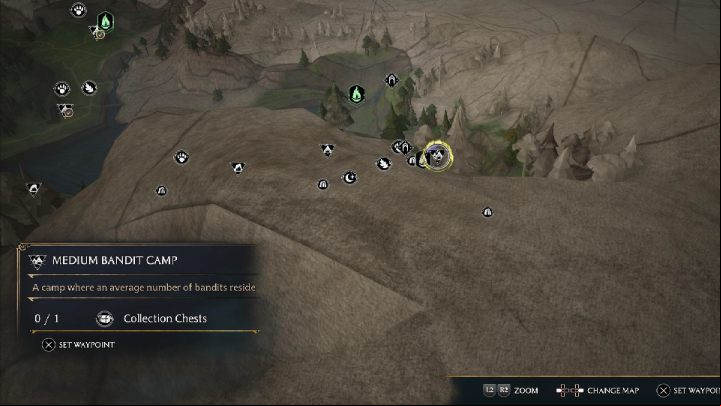 This chest is in a bandit camp near Tower Tunnel - Hogwarts Legacy: Marunweem Lake - Collection Chests - Collection Chests - Hogwarts Legacy Guide