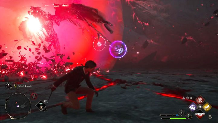 After dealing enough damage to him, Ranrok will land and become invulnerable again - Hogwarts Legacy: The Final Repository - Main quests - Hogwarts Legacy Guide