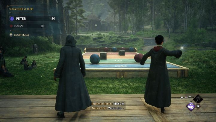 The second round features moving obstacles, but the game's rules remain the same - Hogwarts Legacy: Charms Class - Main quests - Hogwarts Legacy Guide