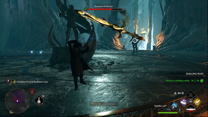In the final part of the dungeon, you will reach a large arena - Hogwarts Legacy: How to defeat Pensieve Guardian boss? - Bosses - Hogwarts Legacy Guide