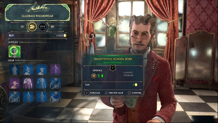 Visit Gladrags Wizardwear shop, which is located in the central part of the town - Hogwarts Legacy: Welcome to Hogsmeade - Main quests - Hogwarts Legacy Guide
