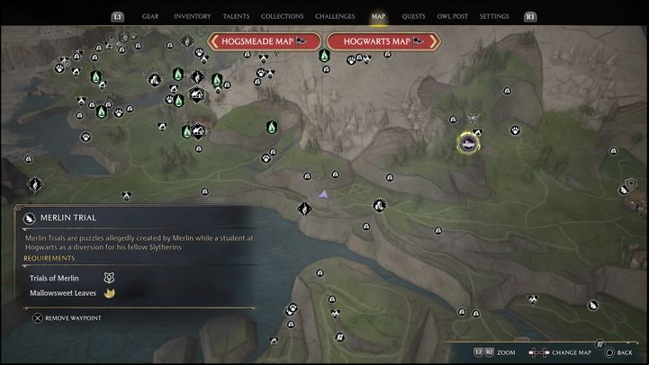 Interactive map link: Merlin Trial - Cragcroftshire #2 - Hogwarts Legacy: Cragcroftshire - all Merlin Trials - Merlins Trials - Hogwarts Legacy Guide