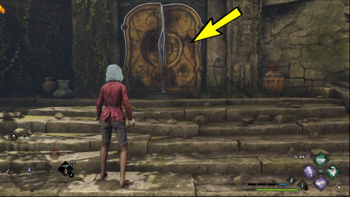 Use Depulso on the next door and continue - Hogwarts Legacy: The Centaur and the Stone - Relationship quests - Poppy - Hogwarts Legacy Guide