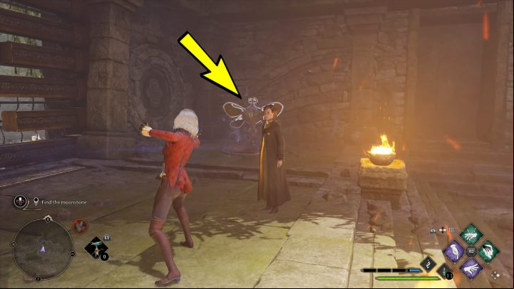 Now hit both mechanisms with Depulso a few times and wait for the gate to open - Hogwarts Legacy: The Centaur and the Stone - Relationship quests - Poppy - Hogwarts Legacy Guide