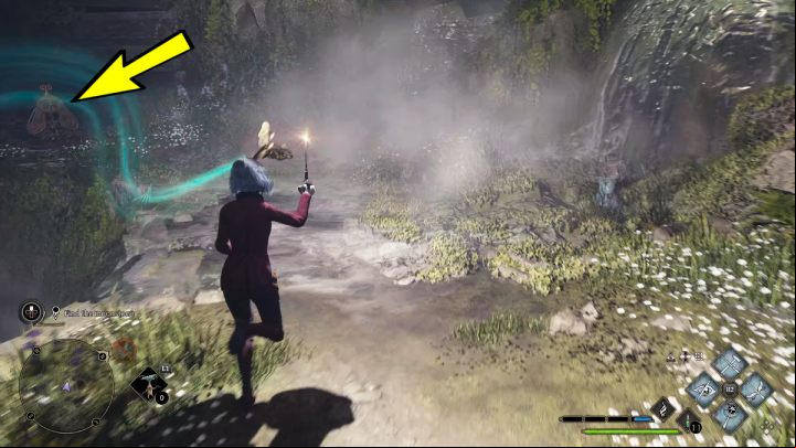 Take the same moth again and bring it to the mechanism next to the waterfall - Hogwarts Legacy: The Centaur and the Stone - Relationship quests - Poppy - Hogwarts Legacy Guide