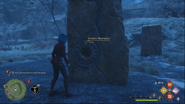 After leaving the cave, place the Moonstone in the henge - Hogwarts Legacy: The Centaur and the Stone - Relationship quests - Poppy - Hogwarts Legacy Guide